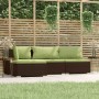 Set muebles de jardín 4 piezas y cojines ratán sintético marrón en Conjuntos de jardín | Comprar online en Foru.es