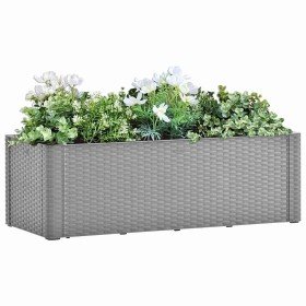 Arriate con sistema de riego automático gris 100x43x33 cm en Macetas y jardineras | Comprar online en Foru.es