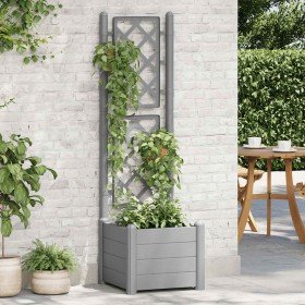 Jardinera con enrejado PP gris piedra 43x43x142 cm en Macetas y jardineras | Comprar online en Foru.es