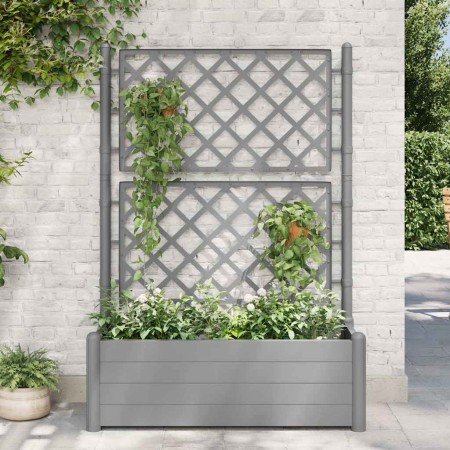 Jardinera con enrejado PP gris piedra 100x43x142 cm en Macetas y jardineras | Comprar online en Foru.es