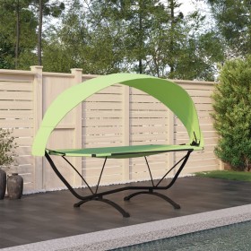 Tumbona de jardín con dosel de acero y tela oxford verde en Camas para exterior | Comprar online en Foru.es