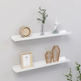 Wandregale 2 Einheiten weiß glänzend 60x9x3 cm von vidaXL, Regale und Regale - Ref: Foro24-326649, Preis: 18,68 €, Rabatt: %