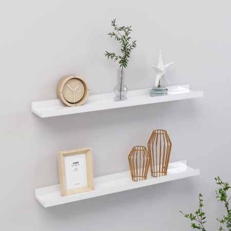 Estantes de pared 2 unidades blanco brillo 60x9x3 cm de vidaXL, Estantes y estanterías - Ref: Foro24-326649, Precio: 19,00 €,...