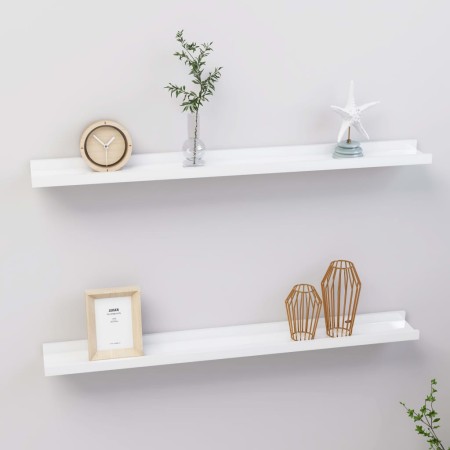 Estantes de pared 2 unidades blanco brillo 80x9x3 cm de vidaXL, Estantes y estanterías - Ref: Foro24-326650, Precio: 23,96 €,...