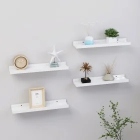 Estantes de pared 4 unidades blanco brillo 40x9x3 cm de vidaXL, Estantes y estanterías - Ref: Foro24-326653, Precio: 27,14 €,...