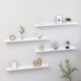 Estantes de pared 4 unidades blanco brillo 80x9x3 cm de vidaXL, Estantes y estanterías - Ref: Foro24-326655, Precio: 34,01 €,...