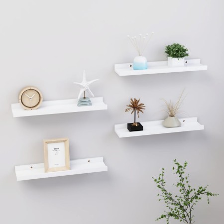 Estantes de pared 4 unidades blanco 40x9x3 cm de vidaXL, Estantes y estanterías - Ref: Foro24-326660, Precio: 24,71 €, Descue...