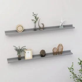 Estantes de pared 2 unidades gris 100x9x3 cm de vidaXL, Estantes y estanterías - Ref: Foro24-326672, Precio: 28,10 €, Descuen...