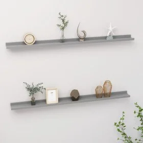 Estantes de pared 2 unidades gris 115x9x3 cm de vidaXL, Estantes y estanterías - Ref: Foro24-326673, Precio: 33,21 €, Descuen...