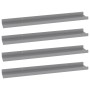Estantes de pared 4 unidades gris 60x9x3 cm de vidaXL, Estantes y estanterías - Ref: Foro24-326675, Precio: 33,47 €, Descuent...