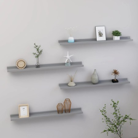 Estantes de pared 4 unidades gris 80x9x3 cm de vidaXL, Estantes y estanterías - Ref: Foro24-326676, Precio: 28,64 €, Descuent...
