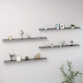 Estantes de pared 4 unidades gris 115x9x3 cm de vidaXL, Estantes y estanterías - Ref: Foro24-326678, Precio: 37,64 €, Descuen...