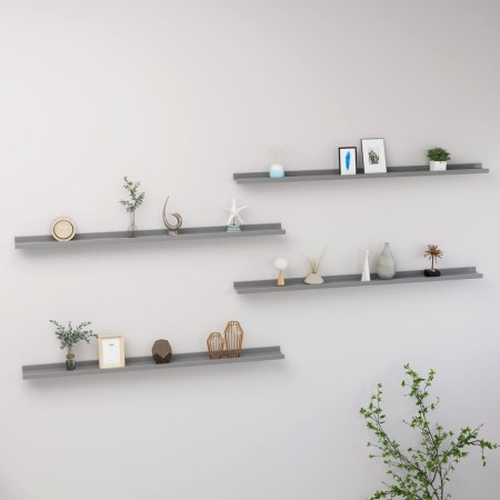 Estantes de pared 4 unidades gris 115x9x3 cm de vidaXL, Estantes y estanterías - Ref: Foro24-326678, Precio: 38,14 €, Descuen...