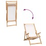 Silla de playa plegable de madera maciza de teca crema en Sillas de jardín | Comprar online en Foru.es