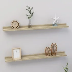 Estantes de pared 2 unidades roble Sonoma 80x9x3 cm de vidaXL, Estantes y estanterías - Ref: Foro24-326681, Precio: 32,69 €, ...