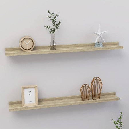 Estantes de pared 2 unidades roble Sonoma 80x9x3 cm de vidaXL, Estantes y estanterías - Ref: Foro24-326681, Precio: 33,21 €, ...