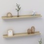 Estantes de pared 2 unidades roble Sonoma 80x9x3 cm de vidaXL, Estantes y estanterías - Ref: Foro24-326681, Precio: 33,21 €, ...