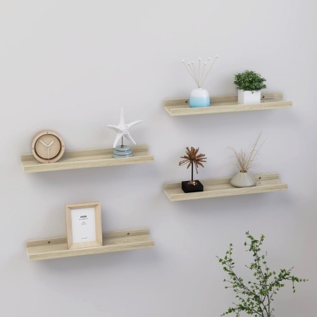 Estantes de pared 4 unidades roble Sonoma 40x9x3 cm de vidaXL, Estantes y estanterías - Ref: Foro24-326684, Precio: 25,03 €, ...