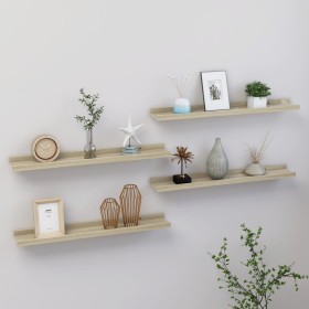 Estantes de pared 4 unidades roble Sonoma 60x9x3 cm de vidaXL, Estantes y estanterías - Ref: Foro24-326685, Precio: 36,31 €, ...