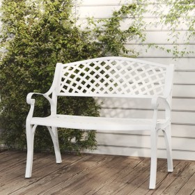 Banco de jardín de aluminio fundido blanco 102 cm en Bancos de jardín | Comprar online en Foru.es