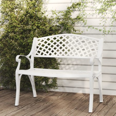 Banco de jardín de aluminio fundido blanco 102 cm en Bancos de jardín | Comprar online en Foru.es