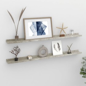 Estantes de pared 2 unidades gris hormigón 100x9x3 cm de vidaXL, Estantes y estanterías - Ref: Foro24-326702, Precio: 29,83 €...