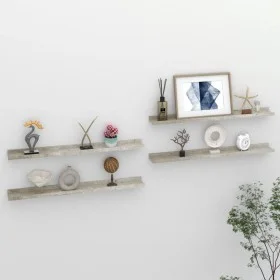 Wall shelves 4 units concrete gray 80x9x3 cm by vidaXL, Shelves and shelves - Ref: Foro24-326706, Price: 28,28 €, Discount: %