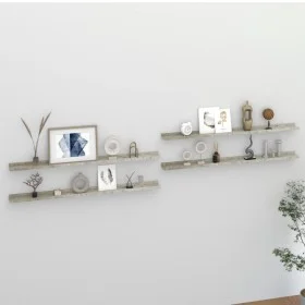 Estantes de pared 4 unidades gris hormigón 115x9x3 cm de vidaXL, Estantes y estanterías - Ref: Foro24-326708, Precio: 37,64 €...