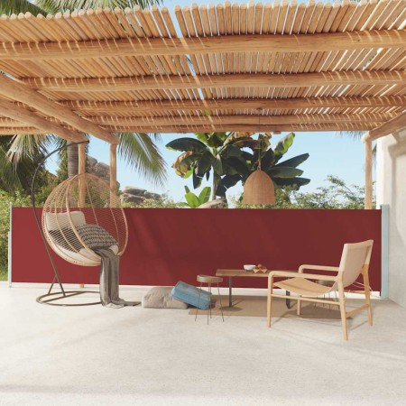 Toldo lateral retráctil de jardín rojo 117x600 cm en Sombrillas | Comprar online en Foru.es