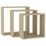 Estantes cubo de pared 3 unidades roble Sonoma de vidaXL, Estantes y estanterías - Ref: Foro24-326719, Precio: 31,36 €, Descu...