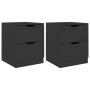 Mesitas de noche 2 uds madera de ingeniería negro 40x40x50 cm de vidaXL, Mesitas de noche - Ref: Foro24-326726, Precio: 102,6...