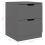 Mesitas noche 2 uds madera ingeniería gris 40x40x50 cm de vidaXL, Mesitas de noche - Ref: Foro24-326728, Precio: 125,05 €, De...