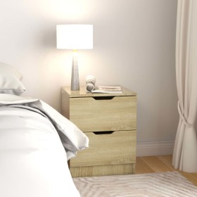 Mesita de noche madera de ingeniería roble Sonoma 40x40x50 cm de vidaXL, Mesitas de noche - Ref: Foro24-326729, Precio: 68,58...