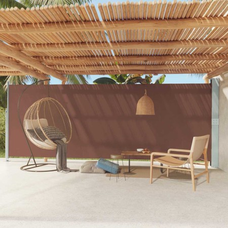 Toldo lateral retráctil de jardín marrón 200x600 cm en Sombrillas | Comprar online en Foru.es