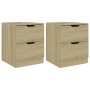 Mesitas noche 2 uds madera ingeniería roble Sonoma 40x40x50 cm de vidaXL, Mesitas de noche - Ref: Foro24-326730, Precio: 115,...