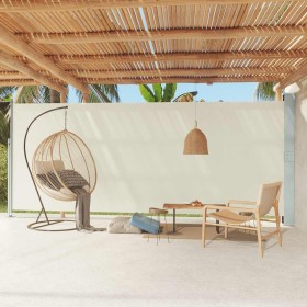 Toldo lateral retráctil para patio crema 220x600 cm en Sombrillas | Comprar online en Foru.es