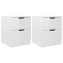 Mesitas noche 2 uds madera ingeniería blanco brillo 40x40x50 cm de vidaXL, Mesitas de noche - Ref: Foro24-326736, Precio: 107...