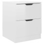 Mesitas noche 2 uds madera ingeniería blanco brillo 40x40x50 cm de vidaXL, Mesitas de noche - Ref: Foro24-326736, Precio: 107...