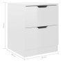 Mesitas noche 2 uds madera ingeniería blanco brillo 40x40x50 cm de vidaXL, Mesitas de noche - Ref: Foro24-326736, Precio: 107...