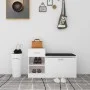 Banco zapatero de madera contrachapada blanco 94,5x31x57 cm de vidaXL, Zapateros y organizadores de calzado - Ref: Foro24-326...