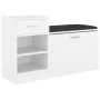 Banco zapatero de madera contrachapada blanco 94,5x31x57 cm de vidaXL, Zapateros y organizadores de calzado - Ref: Foro24-326...
