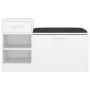 Banco zapatero de madera contrachapada blanco 94,5x31x57 cm de vidaXL, Zapateros y organizadores de calzado - Ref: Foro24-326...