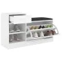 Banco zapatero de madera contrachapada blanco 94,5x31x57 cm de vidaXL, Zapateros y organizadores de calzado - Ref: Foro24-326...