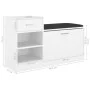 Banco zapatero de madera contrachapada blanco 94,5x31x57 cm de vidaXL, Zapateros y organizadores de calzado - Ref: Foro24-326...