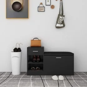 Banco zapatero de madera de ingeniería negro 94,5x31x57 cm de vidaXL, Zapateros y organizadores de calzado - Ref: Foro24-3267...