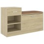 Banco zapatero madera de ingeniería roble Sonoma 94,5x31x57 cm de vidaXL, Zapateros y organizadores de calzado - Ref: Foro24-...