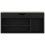 Banco zapatero con cojín madera ingeniería negro 104x30x49 cm de vidaXL, Zapateros y organizadores de calzado - Ref: Foro24-3...