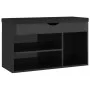 vi Banco zapatero con cojín madera de ingeniería negro brillo de vidaXL, Zapateros y organizadores de calzado - Ref: Foro24-3...