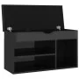 vi Banco zapatero con cojín madera de ingeniería negro brillo de vidaXL, Zapateros y organizadores de calzado - Ref: Foro24-3...