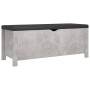 Caja de almacenaje con cojín madera ingeniería gris hormigón de vidaXL, Baúles de almacenamiento - Ref: Foro24-326772, Precio...